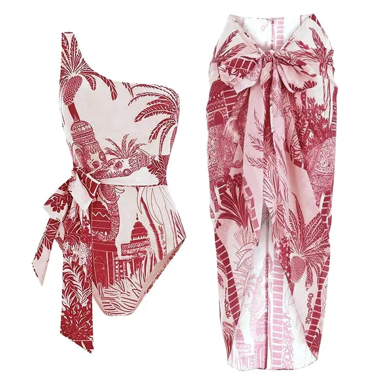 Zomerse Palm Print Zwempak